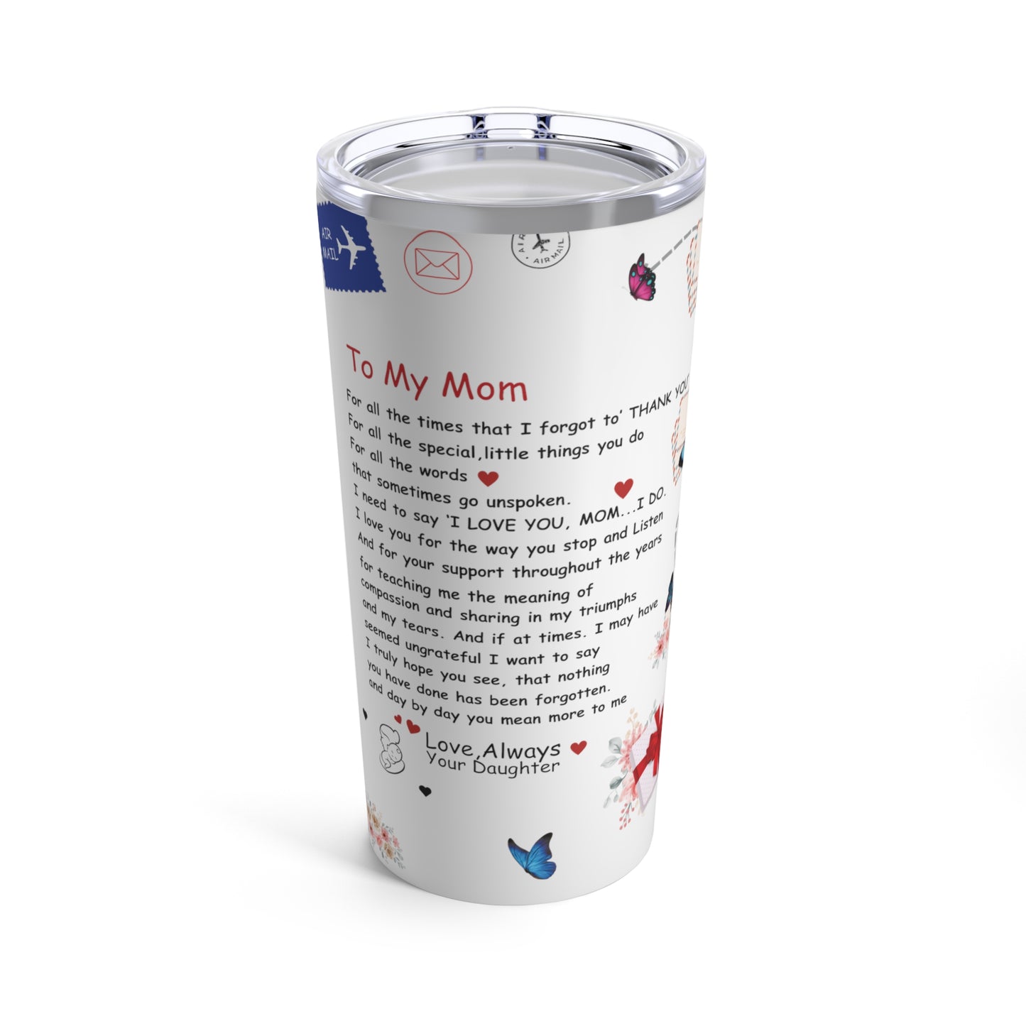 Mom love letter stainless steel tumbler gift for mom