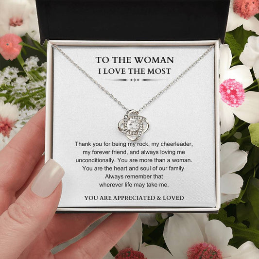 To the woman I love most necklace for mom