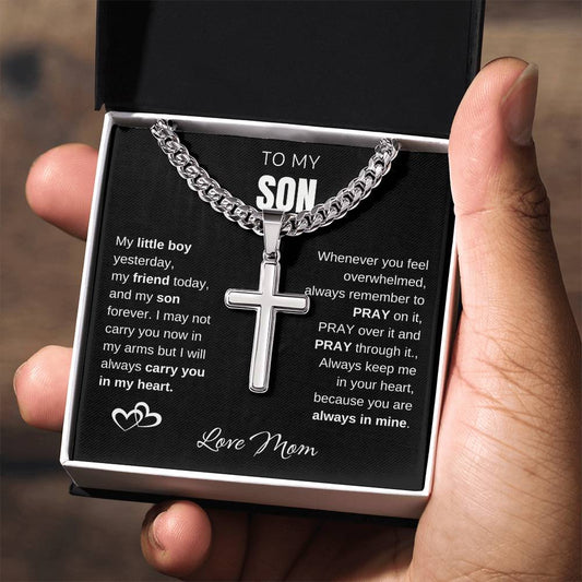 Pray on It and pray through it gift for son necklace