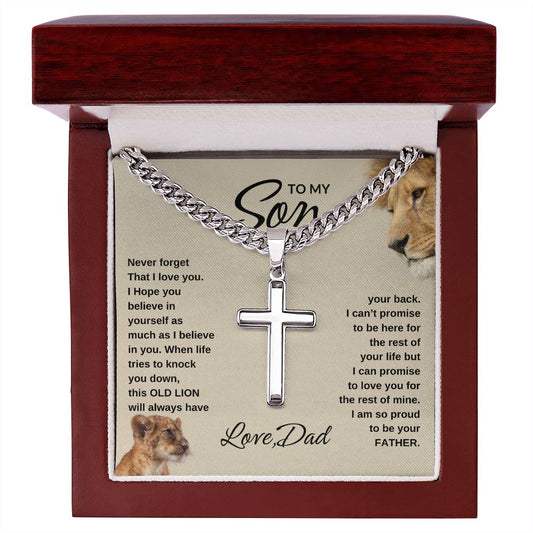 Dear son I am so proud to be your father gift for son necklace