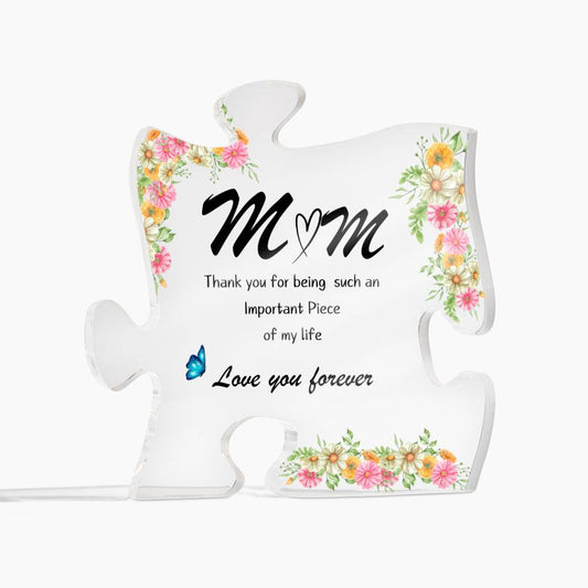 You are an important piece of my life acrylic puzzle plaque gift for mom