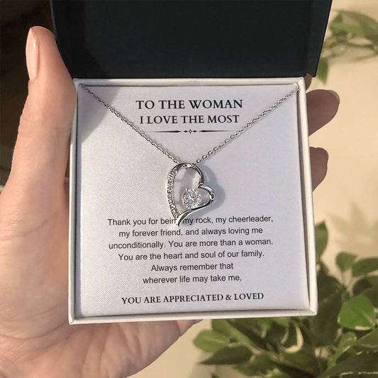 To the woman I love most necklace for mom