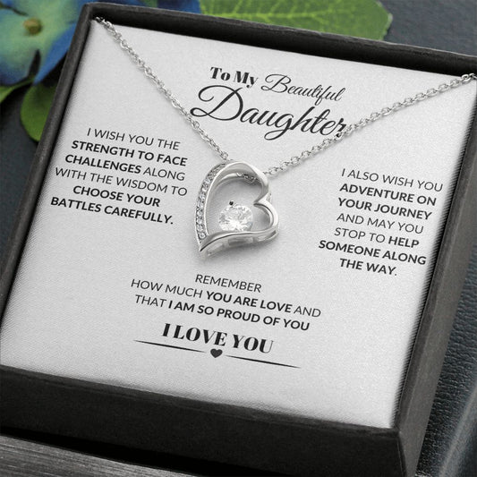 To my beautiful daughter I wish you strength daughter gift necklace